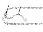 Finejewelers Rhodium Plated 22 Inch bright-cut Adjustable Singapore Chain Necklace Lobster Clasp Heart Charm