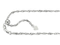 Finejewelers Rhodium Plated 22 Inch bright-cut Adjustable Singapore Chain Necklace Lobster Clasp Heart Charm