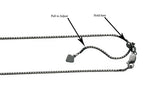 Finejewelers Ruthenium Plated 22 bright-cut Adjustable Box Chain Necklace Lobster Clasp w Heart Charm