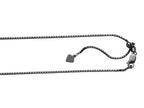 Finejewelers Ruthenium Plated 22 bright-cut Adjustable Box Chain Necklace Lobster Clasp w Heart Charm
