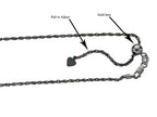Finejewelers Ruthenium Plated 22 Inch Adjustable Rope Chain Necklace Lobster Clasp Small Heart Charm