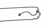 Finejewelers Ruthenium Plated 22 Inch Adjustable Rope Chain Necklace Lobster Clasp Small Heart Charm