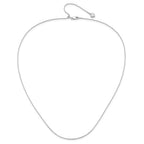 Finejewelers Rhodium Plated 22 Inch x 0.85mm Adjustable Box Chain Necklace Lobster Clasp and Small Heart Charm