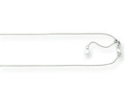 Finejewelers Rhodium Plated 22 Inch bright-cut Adjustable Cable Chain Necklace Lobster Clasp Heart Charm