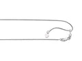 Finejewelers Ruthenium Plated 22 Inch bright-cut Adjustable Spiga Chain Necklace Lobster Clasp and Heart