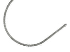 Finejewelers Rhodium Plated 18 Inch Round Mesh Necklace with Lobster Clasp
