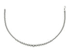 Finejewelers Rhodium Plated 17 Inch 5-8mm Round Bead Graduated Necklace with Lobster Clasp