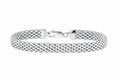 Finejewelers Rhodium Plated 7.5 Inch Mesh Bracelet with Lobster Clasp