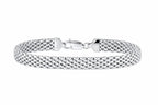 Finejewelers Rhodium Plated 7.5 Inch Mesh Bracelet with Lobster Clasp