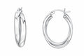 Finejewelers Rhodium Plated Intertwined Oval Hoop Earrings