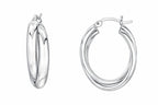 Finejewelers Rhodium Plated Intertwined Oval Hoop Earrings