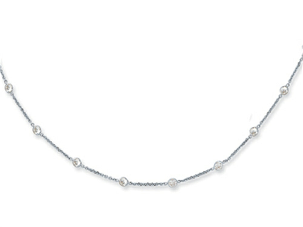 Finejewelers 14K White Gold 10 Inch CZ's by the Yard Anklet with Lobster Clasp