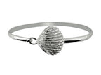 Finejewelers 925 Sterling Silver 7 Inch Flat Dome Bangle with Bright Cut Shell Top