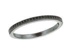 Finejewelers 925 Sterling Silver Ruthenium Plated Stackable Ring with Black Micropave CZ's