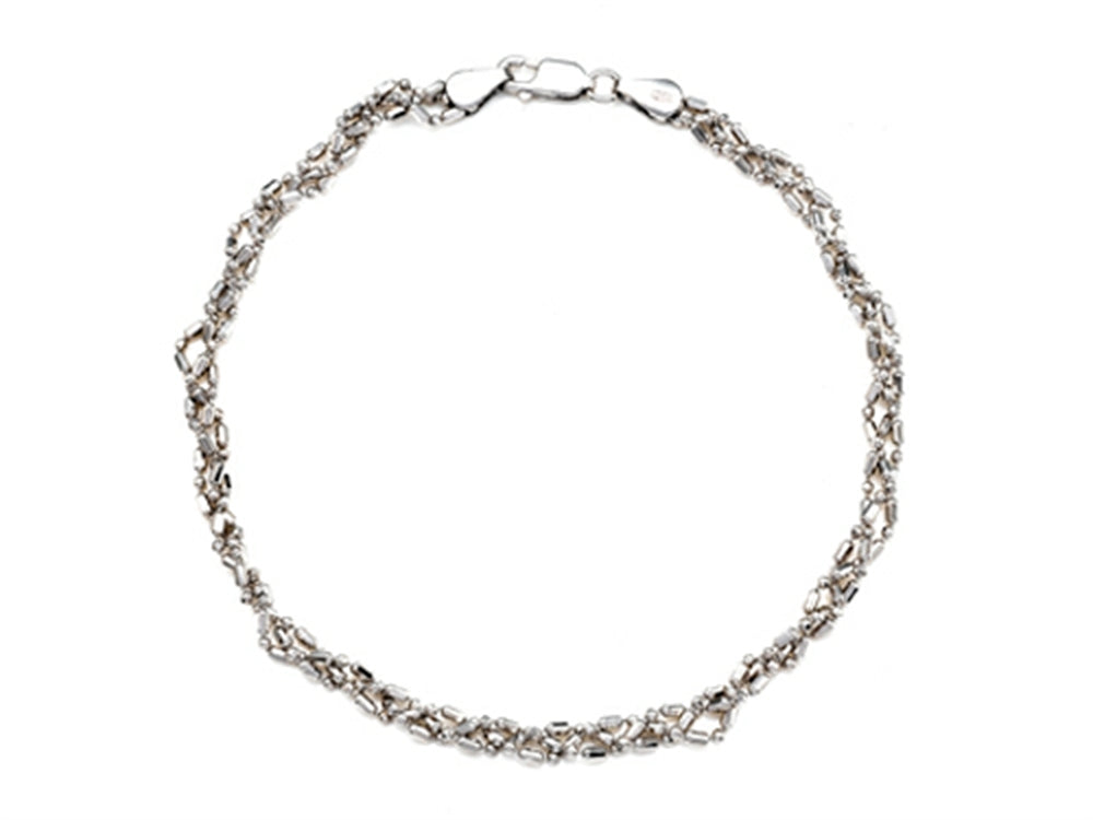 Finejewelers Sterling Silver 9 Inches Ankle Bracelet (Smaller Ankles)