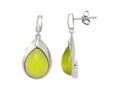 Finejewelers Sterling Silver Light Green Simulated Cat's Eye Drop Earrings