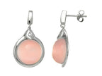 Finejewelers Sterling Silver Light Pink Round Simulated Cat's Eye Drop Earrings