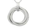 Finejewelers Sterling Silver Cubic Zirconia Circle Rings Ladies Pendant Necklace