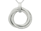 Finejewelers Sterling Silver Cubic Zirconia Circle Rings Ladies Pendant Necklace