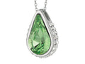 Finejewelers Sterling Silver 1.1mm Cable Chain Link Simulated Peridot Teardrop Ladies Pendant Necklace