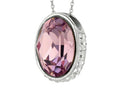 Finejewelers Sterling Silver 1.1mm Cable Chain Link Light Simulated Amethyst Oval Ladies Pendant Necklace