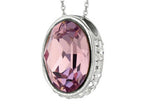 Finejewelers Sterling Silver 1.1mm Cable Chain Link Light Simulated Amethyst Oval Ladies Pendant Necklace