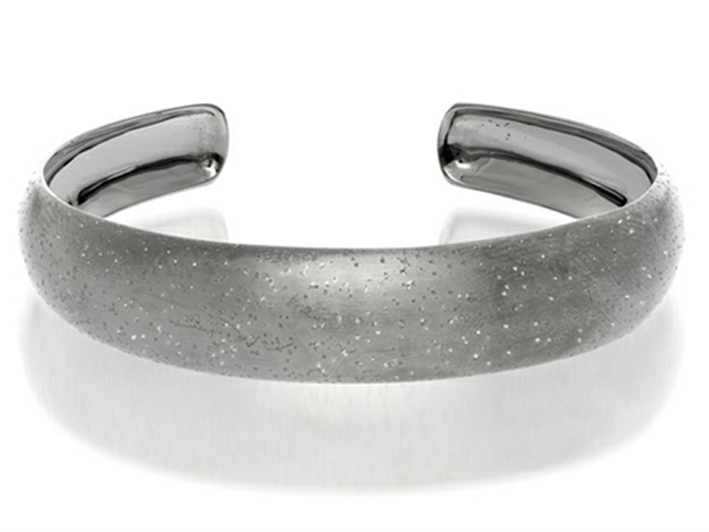 Finejewelers Black Rhodium Sterling Silver Stardust Cuff Bangle