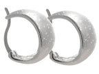 Finejewelers Sterling Silver Shiny Textured Stardust Graduated Hoop Earrings