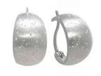 Finejewelers Sterling Silver Shiny Textured Stardust Graduated Hoop Earrings