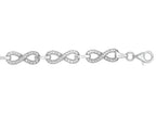 Finejewelers Sterling Silver 7.25 Infinity Shiny Link Ladies Bracelet with Cubic Zirconia (CZ)