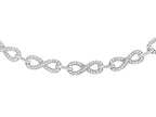 Finejewelers Sterling Silver Infinity Links with Cubic Zirconia (CZ's) on Rolo Link Chain