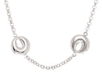 Finejewelers Sterling Silver Rolo Chain with Crescent Moon Links Ladies Necklace