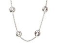Finejewelers Sterling Silver Rolo Chain with Crescent Moon Links Ladies Necklace
