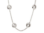Finejewelers Sterling Silver Rolo Chain with Crescent Moon Links Ladies Necklace