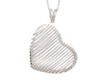 Finejewelers Sterling Silver Shiny Bright Cut Heart Bird's Nest Ladies Pendant Necklace