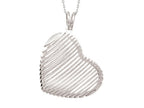 Finejewelers Sterling Silver Shiny Bright Cut Heart Bird's Nest Ladies Pendant Necklace