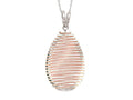 Finejewelers Sterling Silver Rose Finish Shiny Bright Cut Bird's Nest Teardrop Ladies Pendant Necklace