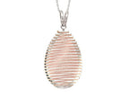 Finejewelers Sterling Silver Rose Finish Shiny Bright Cut Bird's Nest Teardrop Ladies Pendant Necklace