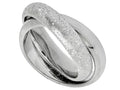 Finejewelers Sterling Silver Textured Stardust Two Interconnected Bands