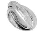 Finejewelers Sterling Silver Textured Stardust Two Interconnected Bands