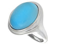 Finejewelers Sterling Silver Blue Oval Simulated Cat's Eye Ladies Ring