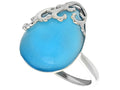 Finejewelers Sterling Silver Blue Simulated Cat's Eye Pear Shape  Ladies Ring