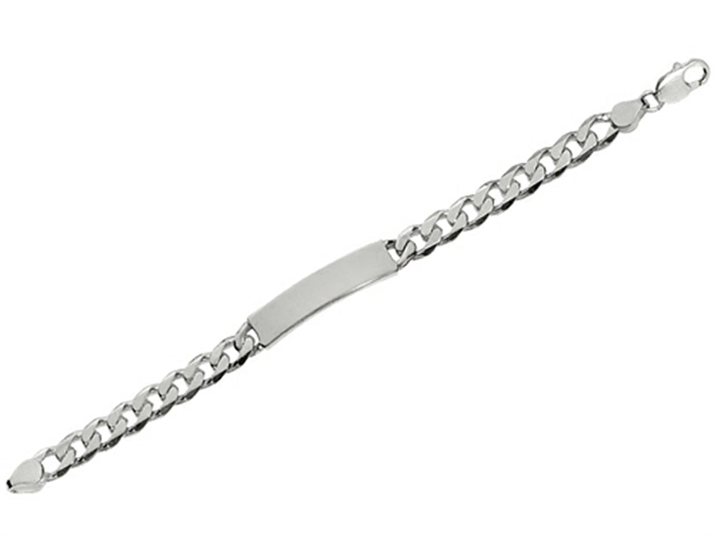Finejewelers Sterling Silver 8.5 9.25mm bright-cut Curb Mens Bracelet