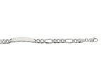 Finejewelers Sterling Silver 8.5 7.35mm bright-cut Figaro Mens Engravable ID Bracelet