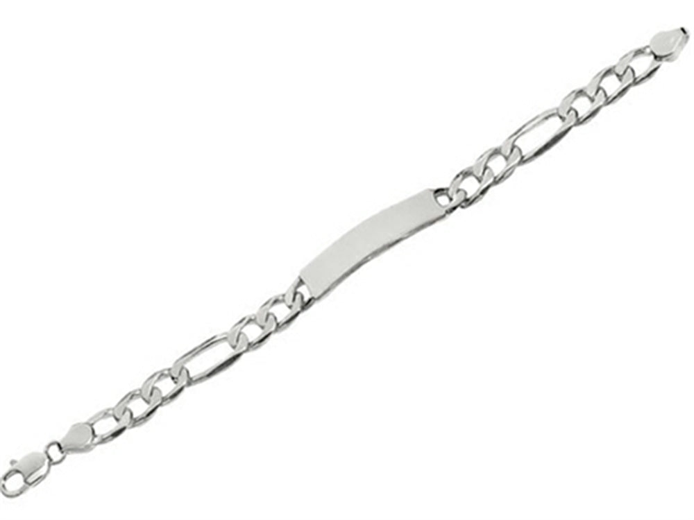 Finejewelers Sterling Silver 8.5 9.25mm bright-cut Figaro Mens Bracelet