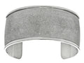 Finejewelers Stainless Steel with White Glitter Finish Domed Cuff Bangle