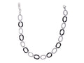 Finejewelers Stainless Steel Rhodium and Black Finish Ladies Necklace