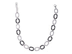 Finejewelers Stainless Steel Rhodium and Black Finish Ladies Necklace