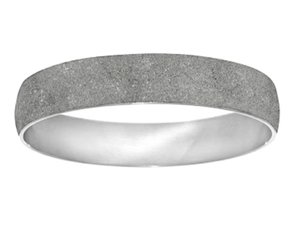 Finejewelers Stainless Steel with White Glitter Finish Slip On Bracelet
