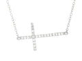 Finejewelers Sterling Silver Shiny Cable Bright Cut Cross Ladies Necklace
